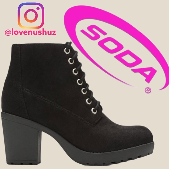 BEST SELLER Soda Black Military Heel Combat Boot Nu Shuz Key West - Picture 9 of 9
